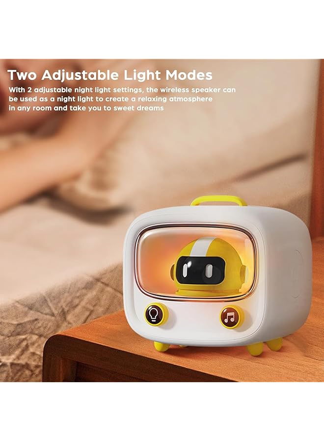 erorex Wireless Bluetooth Speaker Cartoon Bluetooth Speaker With Night Light Robot Portable Mini Wireless Bluetooth Speaker For Kids With Loud Volume Bluetooth 5.0 For Bedroom Home Office - Image 2