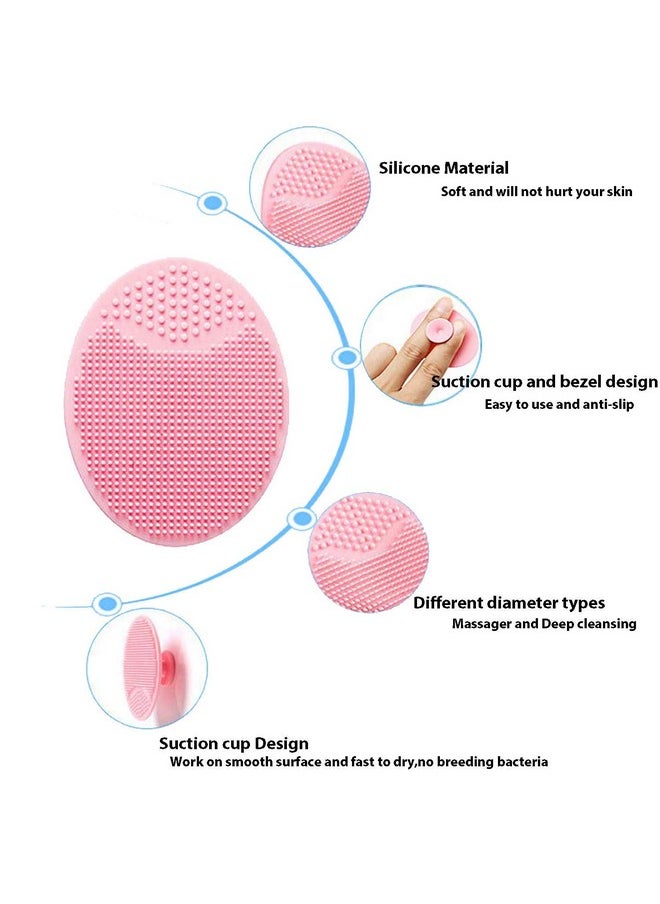 Brushman Facial Cleansing Brush,Soft Silicone Face Scrubber,Facial Exfoliation Scrub For Massage Pore Cleansing Blackhead Removing Deep Scrubbing For All Kinds Of Skins (2Ed-Pink+Purple)  - Image 3