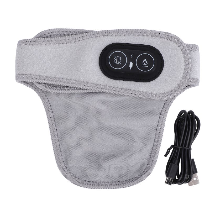 Neck Heating Pad Grey 3 Adjustable Heating Modes 3 Vibration Modes - Usb Powered Adjustable Fit Heated Wrap for Neck Pain Relief Home and Office Use - Image 1