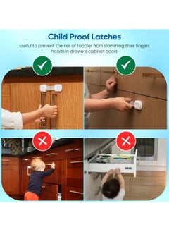 ORiTi Child Safety Latches (6-Pack) | Cabinet Locks Baby Proofing| Baby Proofing set Strong and adjustable child locks suitable to lock door, fridge, toilet seat, cabinet, drawer, window, and oven  - Image 3