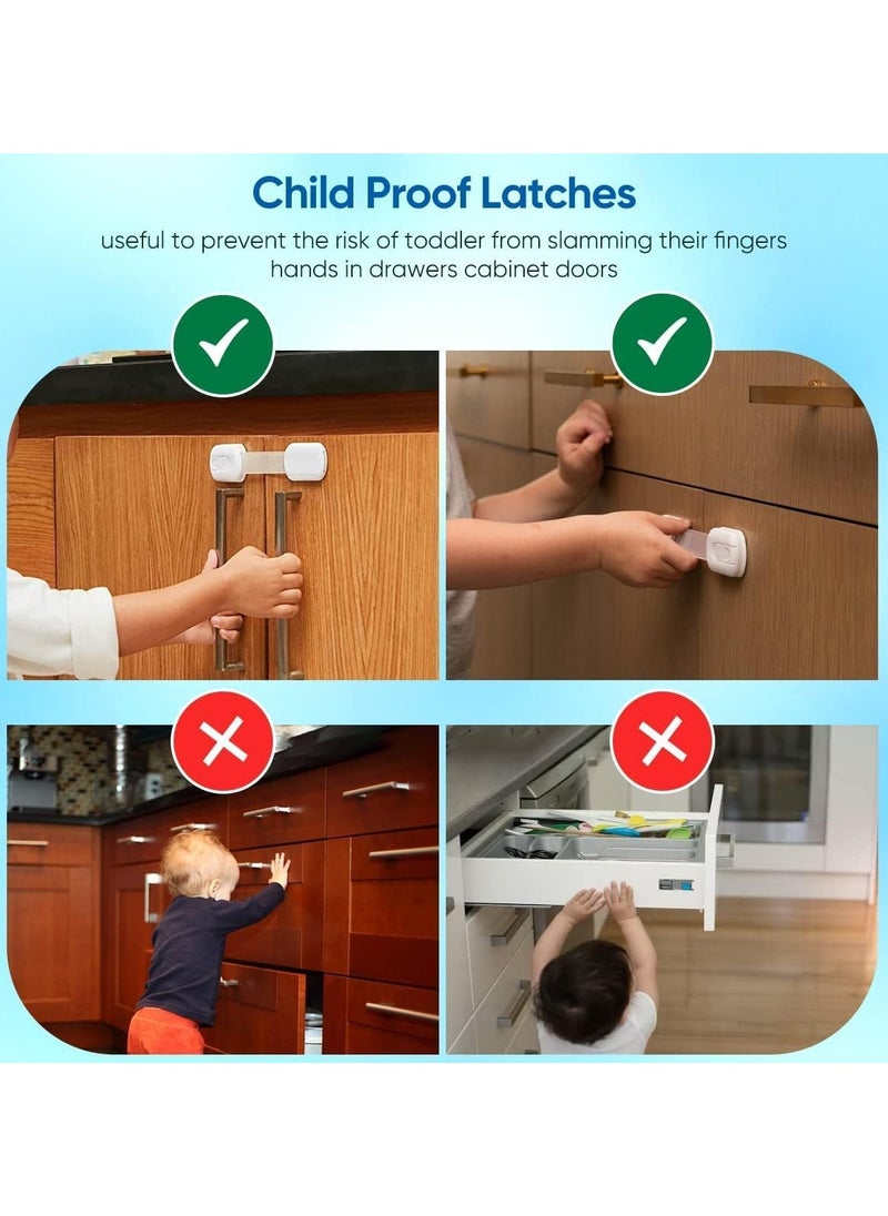 ORiTi - Child Safety Latches (6-Pack) | Cabinet Locks Baby Proofing| Baby Proofing set Strong and adjustable child locks suitable to lock door, fridge, toilet seat, cabinet, drawer, window, and oven - Image 1