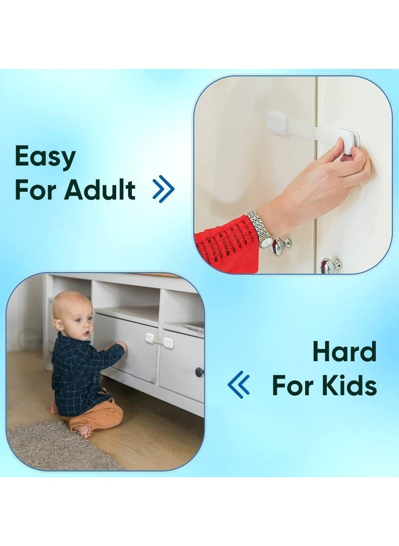ORiTi - Child Safety Latches (6-Pack) | Cabinet Locks Baby Proofing| Baby Proofing set Strong and adjustable child locks suitable to lock door, fridge, toilet seat, cabinet, drawer, window, and oven - Image 1