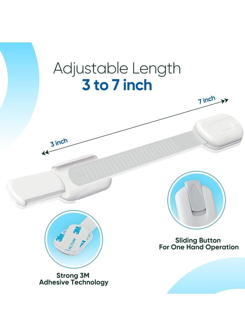 ORiTi - Child Safety Latches (6-Pack) | Cabinet Locks Baby Proofing| Baby Proofing set Strong and adjustable child locks suitable to lock door, fridge, toilet seat, cabinet, drawer, window, and oven - Image 1