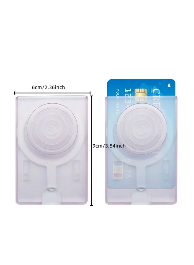 Light Blue Magnetic Phone Card Holder for 3 Cards Bus Bank Credit ID Business Cards - Image 2