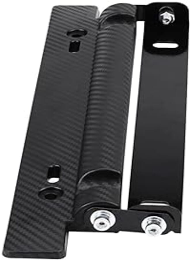 Acouto Universal Car License Plate Frame Holder Mount Bracket Adjustable Carbon Fiber