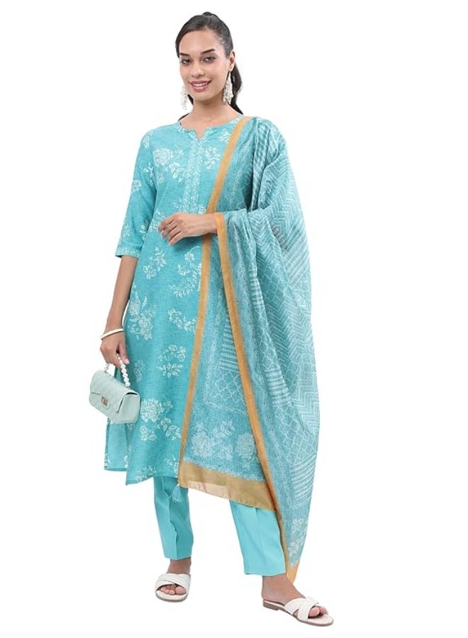 Vishudh Womens Kurta Sets TURQUOISE100%  Polyester S - Image 1