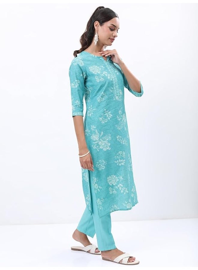 Vishudh Womens Kurta Sets TURQUOISE100%  Polyester S - Image 2