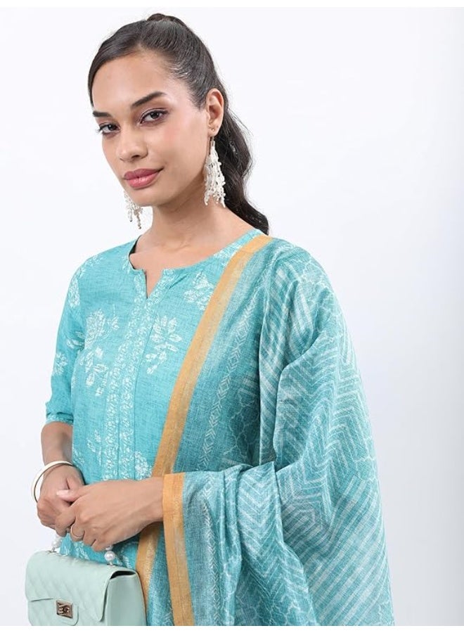 Vishudh Womens Kurta Sets TURQUOISE100%  Polyester S - Image 4