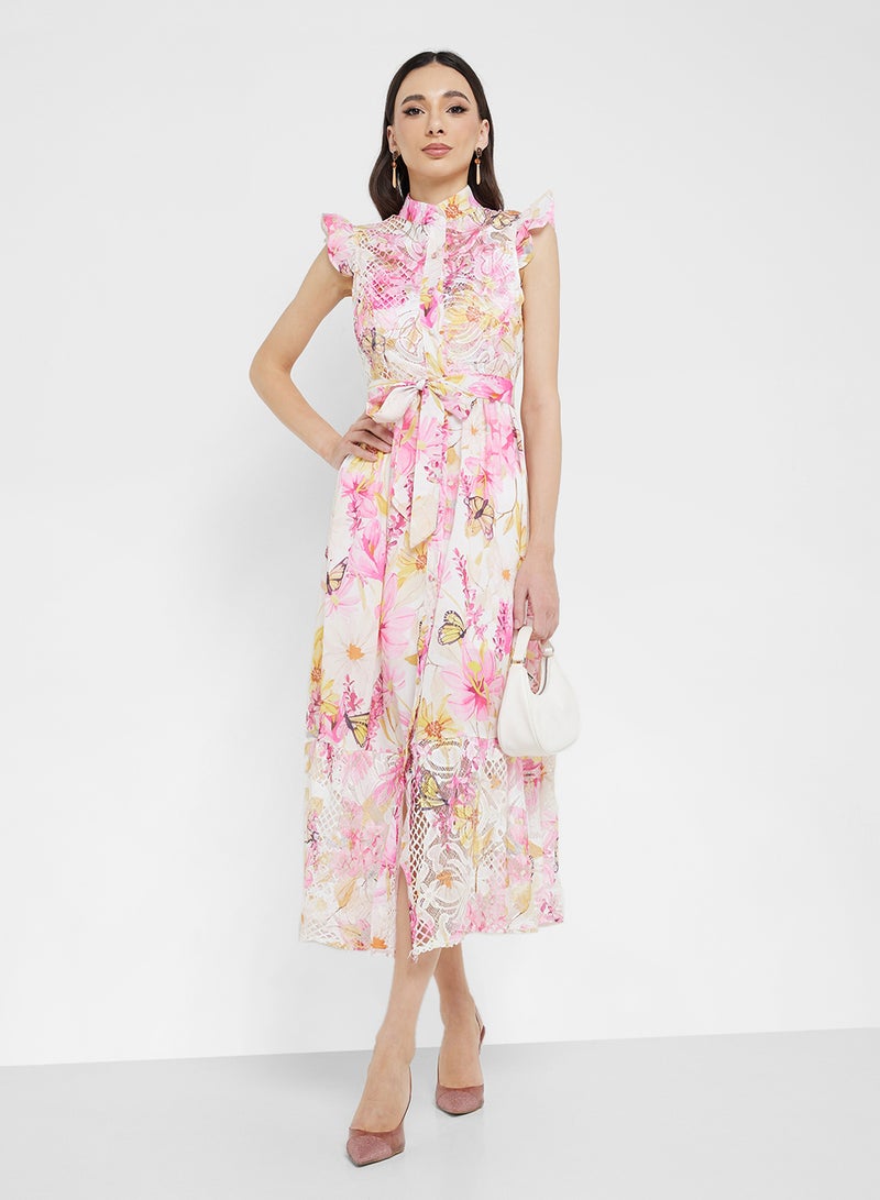 ELLA Floral Print Midi Dress - Image 1