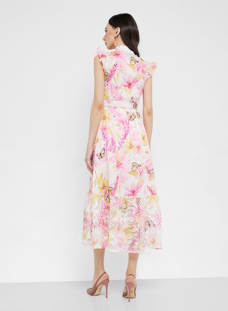 ELLA Floral Print Midi Dress - Image 2