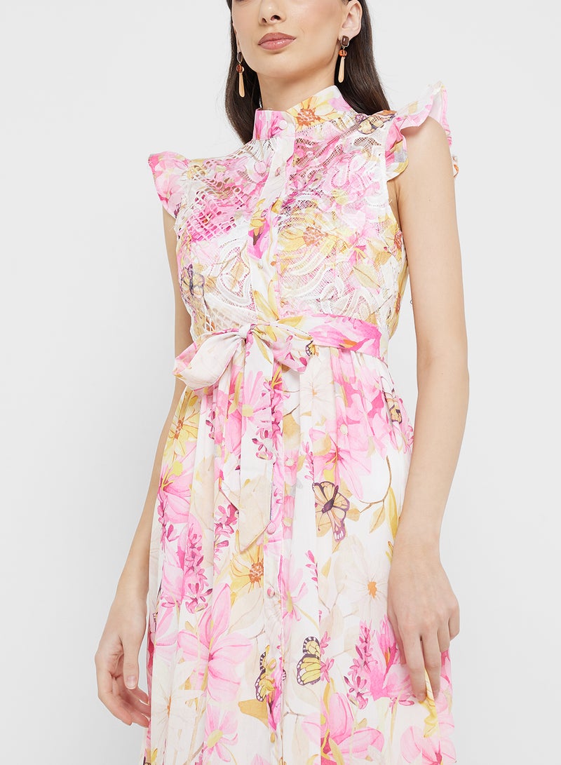 ELLA Floral Print Midi Dress - Image 3