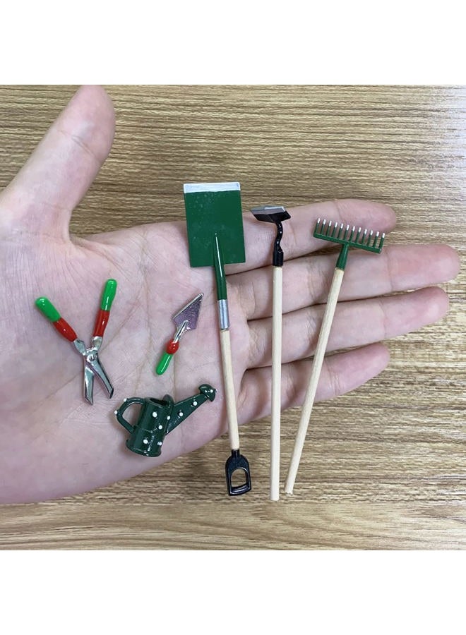 Tegg Miniature Dollhouse Garden Tools 6PCS Mini Doll House Working Accessories - Image 5