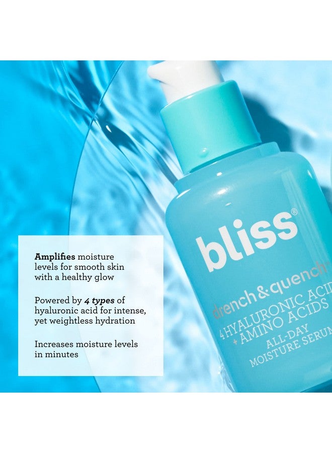 BLISS Drench & Quench Daily Hydrating Serum 1 Fl Oz 4 Types Of Hyaluronic Acid Deeply Moisturizes Skin For Allday Hydration Clean Vegan & Crueltyfree - Image 4