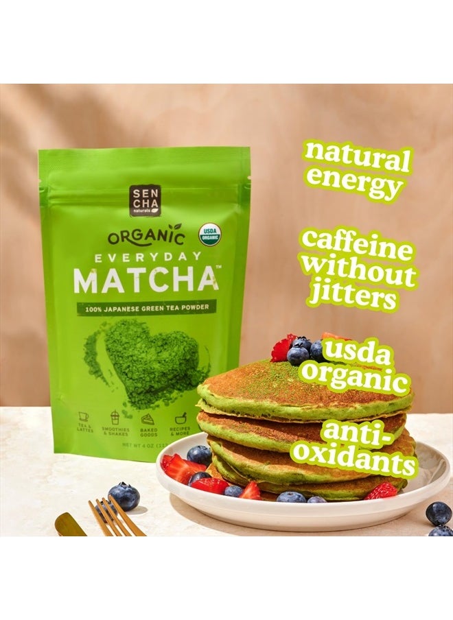 Sencha Naturals SEN CHA Naturals Organic Everyday Matcha Powder, Authentic Japanese Matcha Green Tea Powder, Premium First & Second Harvest Culinary Grade Organic Matcha Tea, Lattes & Baking, 12oz Bag (1 Pack)  - Image 3