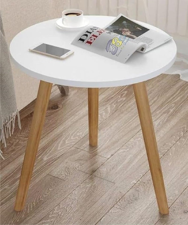 DDS Dream Decor Shoppee Foldable Round Shaped Side Table/Tea Coffee Breakfast Table (Engineered Wood ,White) - Image 3