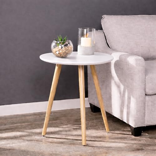 DDS Dream Decor Shoppee Foldable Round Shaped Side Table/Tea Coffee Breakfast Table (Engineered Wood ,White) - Image 1