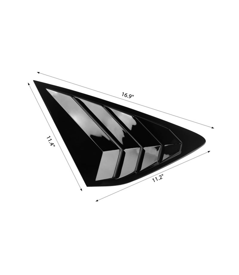 CKE 2pcs Compatible with Honda Accord 2025 2024 2023 Accessories Sport Car Exterior Rear Side Window Louvers Air Vent Scoop Shades Cover Blinds -Bright Black - Image 2