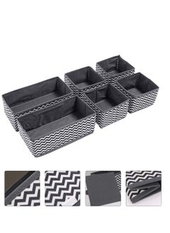 Excefore Foldable Cloth Storage Box, 6 Pcs Closet Dresser Drawer Organizer, Drawer Organizer Clothes, Sundries Storage Box, for Clothes, Socks, Scarves, Ties (Black)  - Image 2