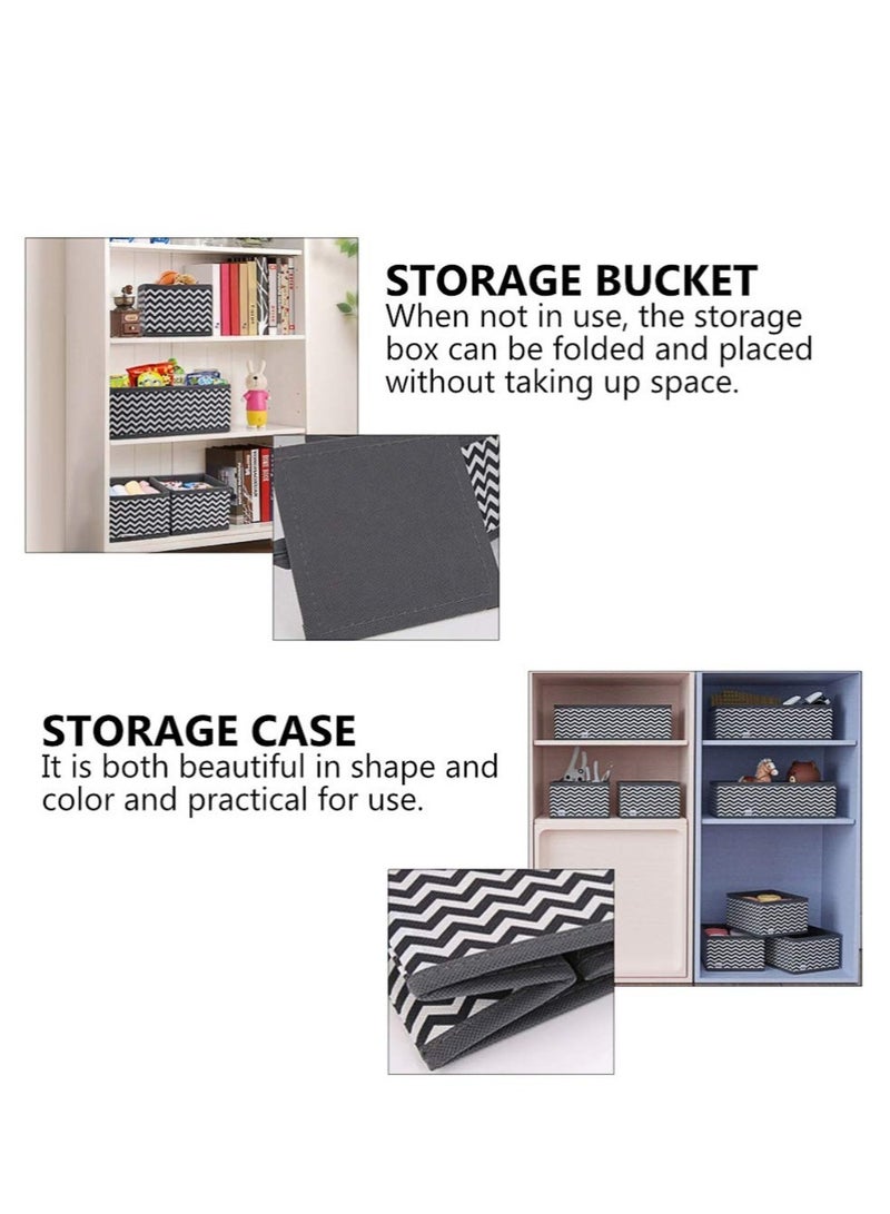 Excefore Foldable Cloth Storage Box, 6 Pcs Closet Dresser Drawer Organizer, Drawer Organizer Clothes, Sundries Storage Box, for Clothes, Socks, Scarves, Ties (Black)  - Image 5