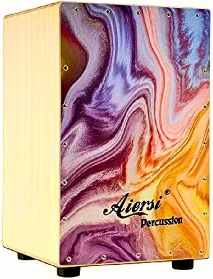 AIERSI طبلة أيرسي كاجون - صندوق إيقاع خشبي مع أوتار جيتار قابلة للتعديل داخلياً - Image 1