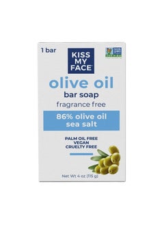 Kiss My face Olive Oil Fragrance Free Bar Soap Moisturizing Bar Soap Cruelty Free Vegan Soap Palm Oil Free 4 Oz Per Bar 1 Pack (Packaging May Vary)  - Image 2