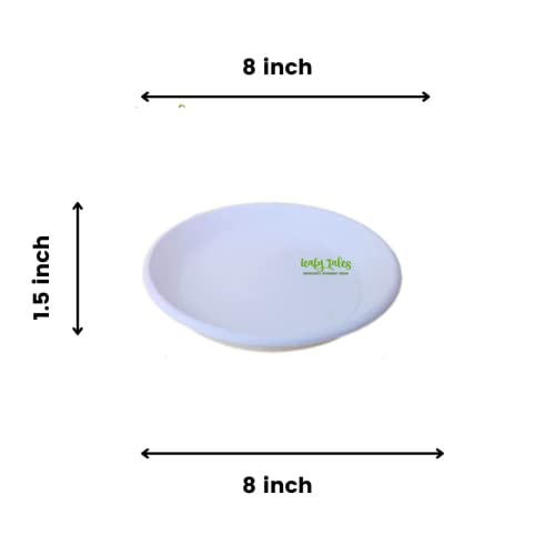 Leafy Tales Bottom Plate/Dripping Tray for Pots, White Color| (8-inch, White, Pack of 5) - Image 4