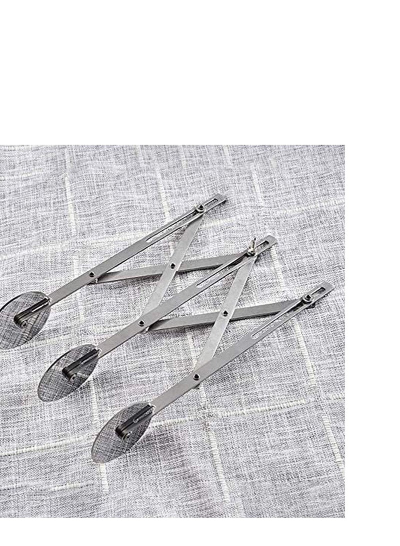 NIBEMINENT Pizza Cutter 3 Wheel Stainless Telescopic Slicer, Expandable Slicer Baking Multi-Round Pastry Knife for Pies Waffles Dough Cookies - Image 5
