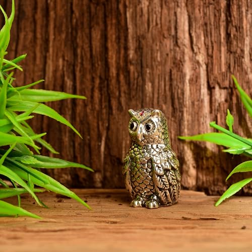 DHRUVS COLLECTION 999 Silver Vastu Owl | Religious & Corporate Decorative Gifts | Handmade Owl Sculpture, Feng Shui Bird, Evil Eye Protection, Paper Weight, Home & Office Table Showpiece - Image 4