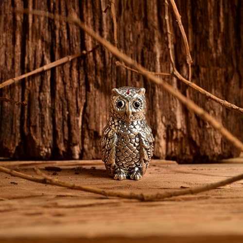 DHRUVS COLLECTION 999 Silver Vastu Owl | Religious & Corporate Decorative Gifts | Handmade Owl Sculpture, Feng Shui Bird, Evil Eye Protection, Paper Weight, Home & Office Table Showpiece - Image 3