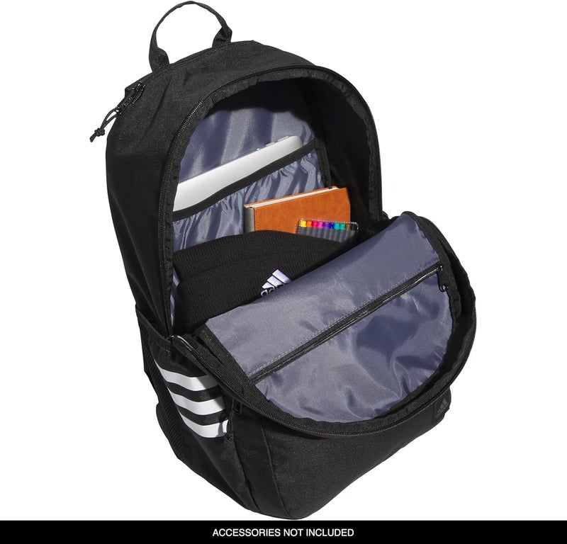 adidas Classic 3Stripe Durable Backpack Student Athletic Sport Laptop Book Bag BlackWhite50 One Size - Image 2