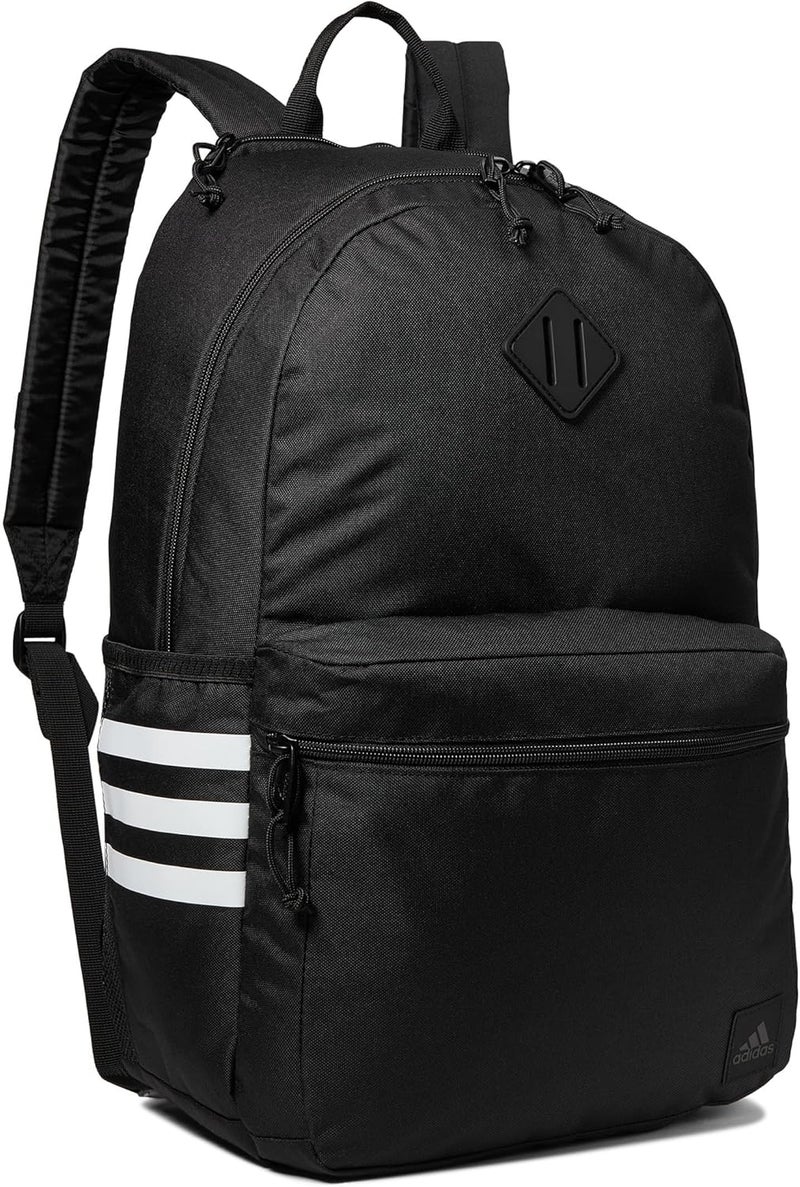 adidas Classic 3Stripe Durable Backpack Student Athletic Sport Laptop Book Bag BlackWhite50 One Size - Image 3