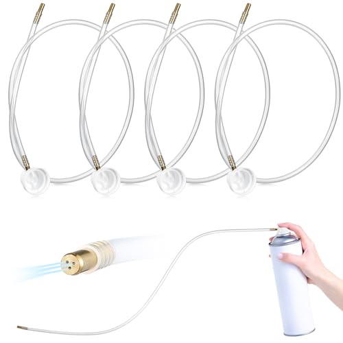 Kittmip 4 Pcs 45 mm Spray Tip Nozzle Extension Hose Fit 1969 Inches 50 cm Spray Can Nozzle Fit for Aerosol Cans Supplies180 Degree - Image 1