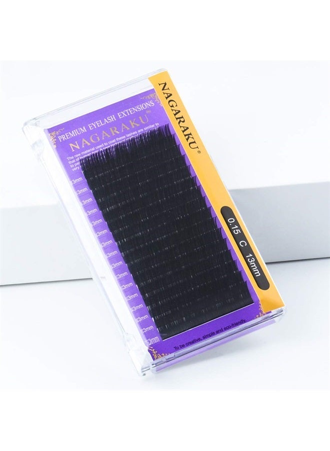 NAGARAKU 5 Trays Eyelash Extensions Individual Lashes 0.05mm D curl 11/12/13/14/15mm in 1 pack Classic Soft Natural Professional Faux Mink 16 rows - Image 3