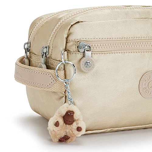 KIPLING KIPLING حقيبة سفر كيبلينغ للنساء أمالفي، لتنظيم الملحقات، مع جيوب انزلاقية، إغلاق بسحاب علوي، حقيبة نايلون كبيرة، ذهبية لامعة، 9 ل x 5.5 ح x 5 د أمريكي - Image 5