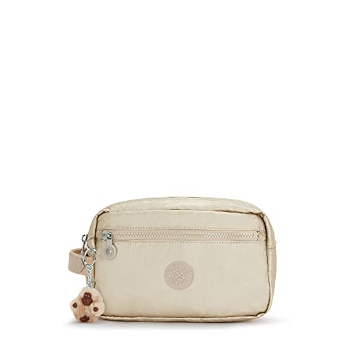 KIPLING KIPLING حقيبة سفر كيبلينغ للنساء أمالفي، لتنظيم الملحقات، مع جيوب انزلاقية، إغلاق بسحاب علوي، حقيبة نايلون كبيرة، ذهبية لامعة، 9 ل x 5.5 ح x 5 د أمريكي - Image 1