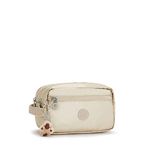 KIPLING KIPLING حقيبة سفر كيبلينغ للنساء أمالفي، لتنظيم الملحقات، مع جيوب انزلاقية، إغلاق بسحاب علوي، حقيبة نايلون كبيرة، ذهبية لامعة، 9 ل x 5.5 ح x 5 د أمريكي - Image 2
