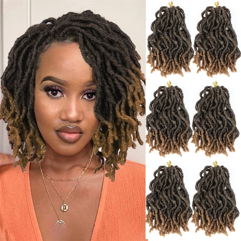 WIGNEE Faux Locs Crochet Hair Locs 6 Packs Crochet Dreadlocks for Black Women (8 Inches 1B/27) - Image 1