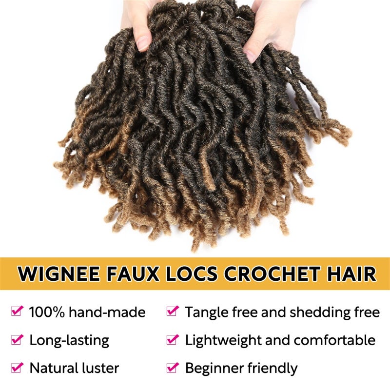 WIGNEE Faux Locs Crochet Hair Locs 6 Packs Crochet Dreadlocks for Black Women (8 Inches 1B/27) - Image 5