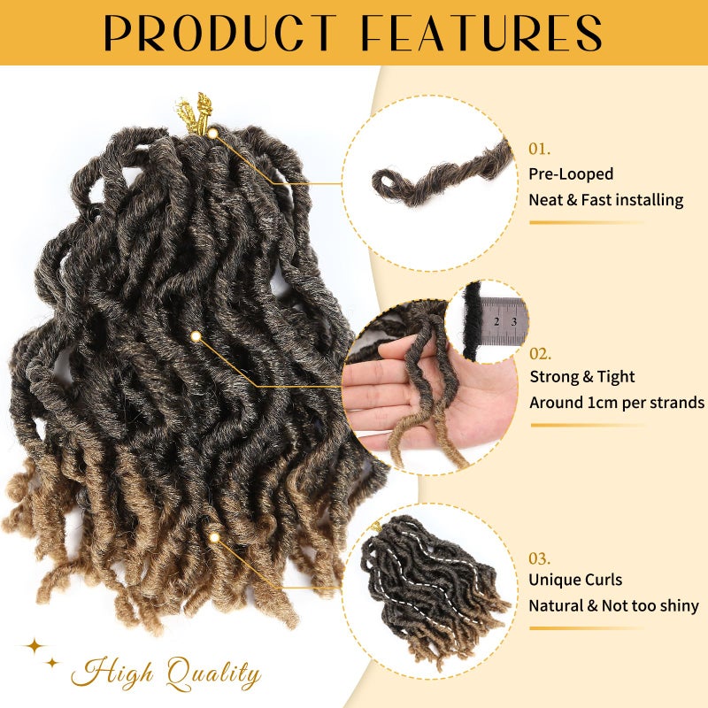 WIGNEE Faux Locs Crochet Hair Locs 6 Packs Crochet Dreadlocks for Black Women (8 Inches 1B/27) - Image 3