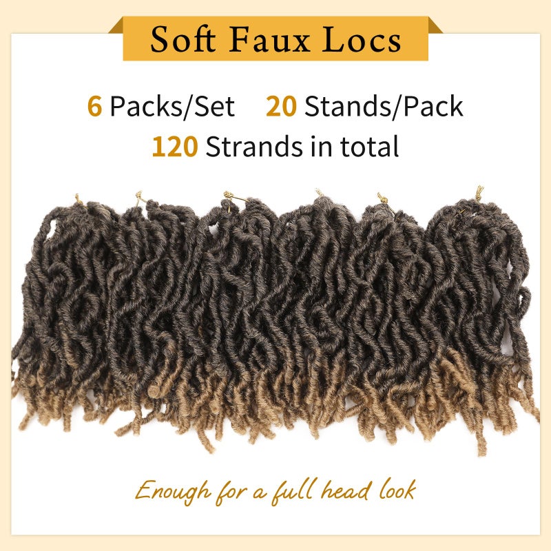 WIGNEE Faux Locs Crochet Hair Locs 6 Packs Crochet Dreadlocks for Black Women (8 Inches 1B/27) - Image 2