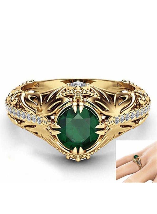 Goldenchen Fashion Jewelry 14k Gold Filled Emerald Diamond Ring Women Anniversary Engagement Wedding Gemstone Ring (8) - Image 5