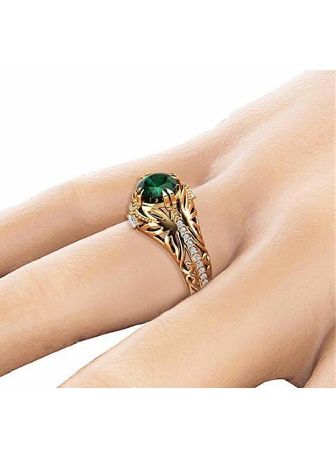 Goldenchen Fashion Jewelry 14k Gold Filled Emerald Diamond Ring Women Anniversary Engagement Wedding Gemstone Ring (8) - Image 1