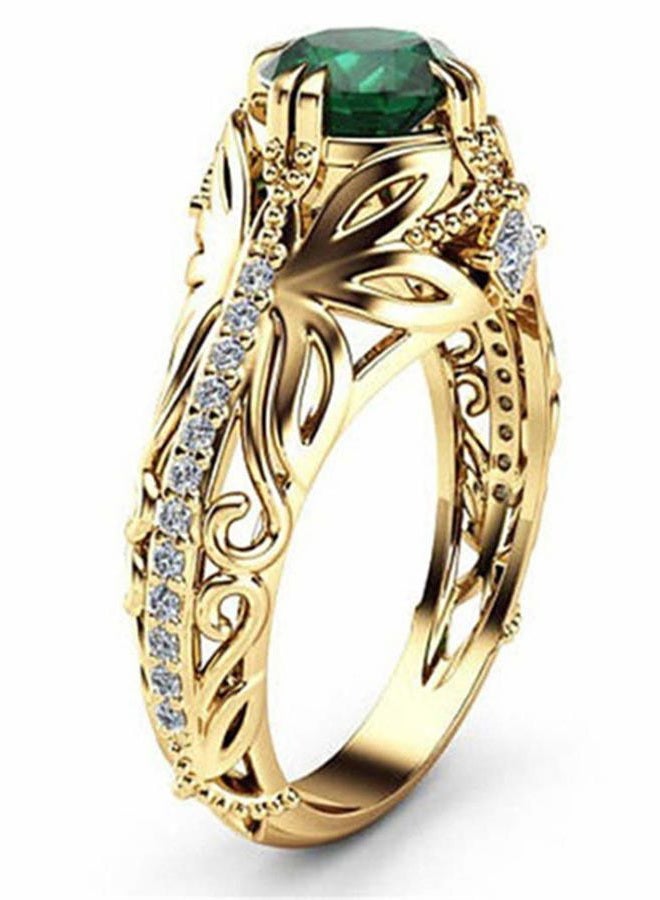 Goldenchen Fashion Jewelry 14k Gold Filled Emerald Diamond Ring Women Anniversary Engagement Wedding Gemstone Ring (8) - Image 2
