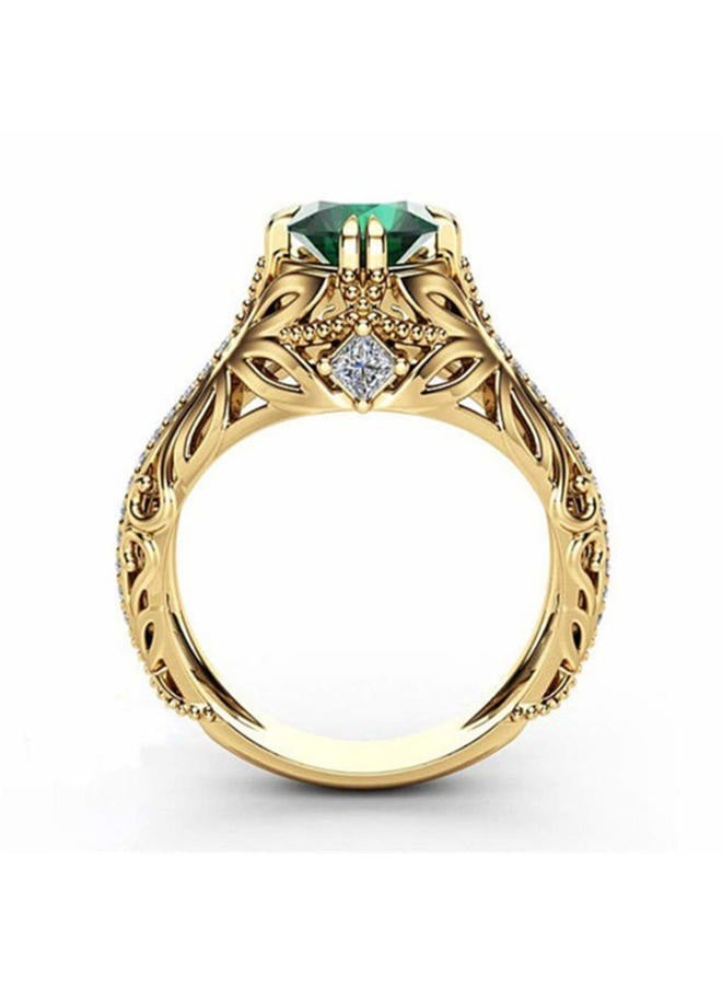 Goldenchen Fashion Jewelry 14k Gold Filled Emerald Diamond Ring Women Anniversary Engagement Wedding Gemstone Ring (8) - Image 3