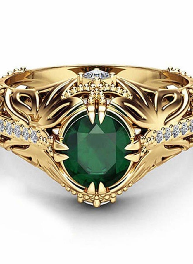 Goldenchen Fashion Jewelry 14k Gold Filled Emerald Diamond Ring Women Anniversary Engagement Wedding Gemstone Ring (8) - Image 4