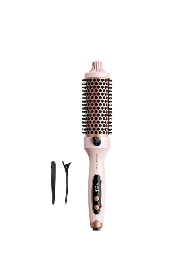Wavytalk Thermal Brush, Blowout Boost 1.5 inch Heated Round Brush for Blowout Look, Dual Voltage, Pink, Sakura, Tourmaline Ceramic, Negative Ion Technology, 5 Temperature Settings, Less Damage - Image 1