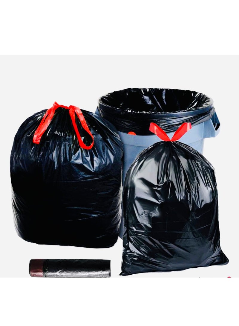 ECO Plastic Drawstring Garbage Bag 30 pieces Black 54x60cm Extra Strong (XS)  - Image 3