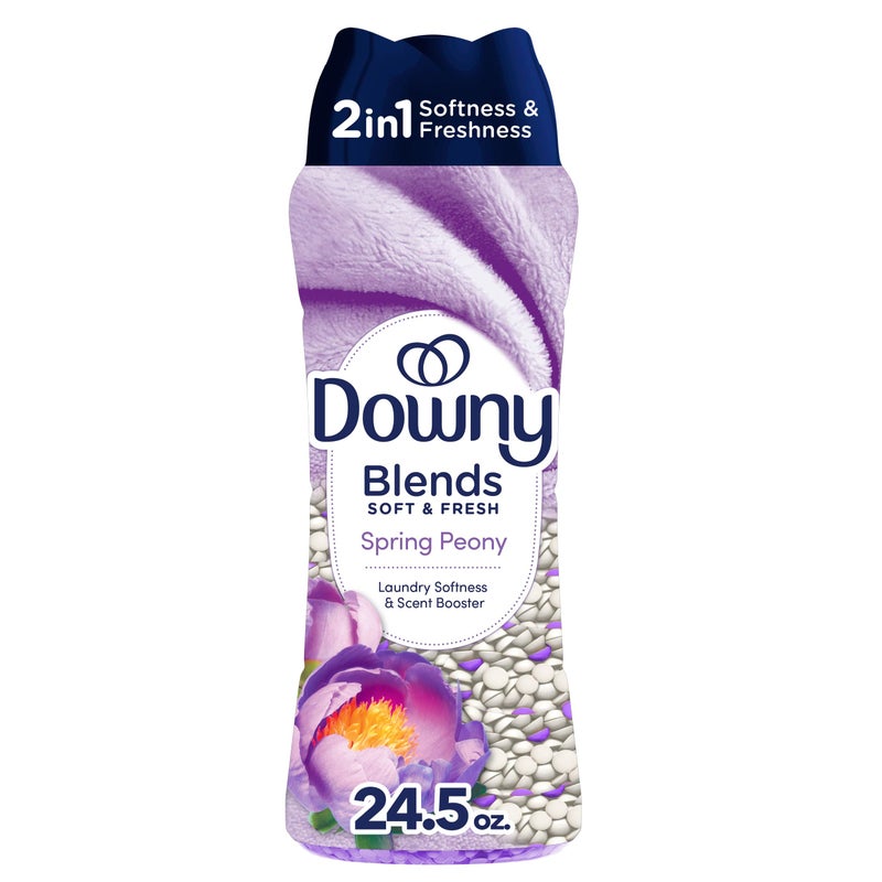 Downy Blends 2-in-1 Soft & Fresh Laundry Scent Booster Beads, Spring Peony Scent, 24.5 OZ, Laundry Softness and Scent Booster - Image 1