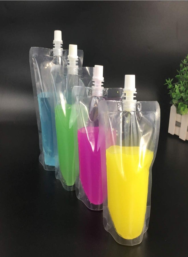 JIELUO 50 beverage bags, transparent smoothie bag container, heavy-duty hand-held leak-proof and sealable beverage bag, 8.4oz for frozen juice beverage bottles, a plastic funnel (250ml) - Image 4