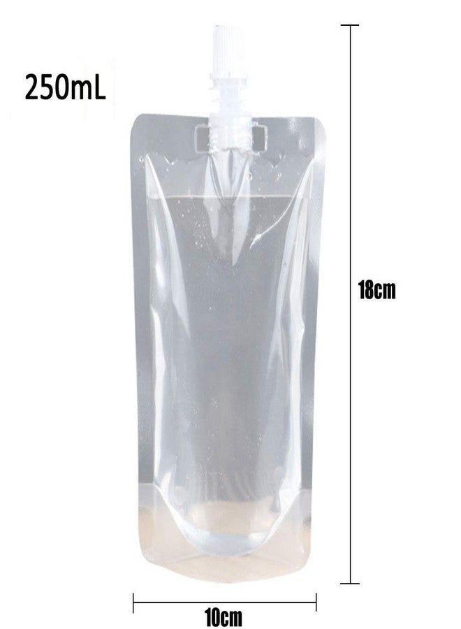 JIELUO 50 beverage bags, transparent smoothie bag container, heavy-duty hand-held leak-proof and sealable beverage bag, 8.4oz for frozen juice beverage bottles, a plastic funnel (250ml) - Image 5